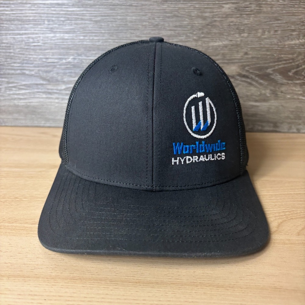 Worldwide Hydraulics Hat Cap Snap Back Black Trucker Adjustable